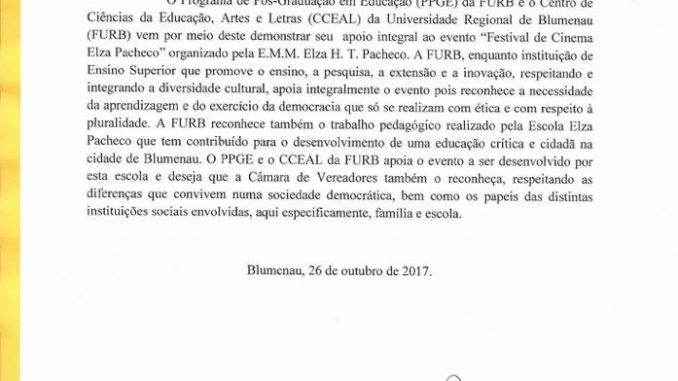 Repúdio a nota da FURB